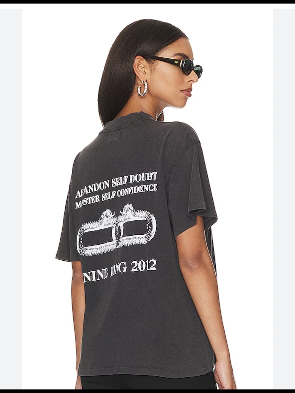 Anine Bing Ashton Serpent Black Tee Shirt